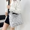 Yogodlns Simple Versatile Diamond Large Capacity Retro Handbag Women's Casual Soft Handle Crossbody Shoulder Bags