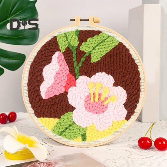 Punch Stitch Kit Healing Weave Punch Stitching Kit für Erwachsene und Kinder, DIY Punch Needle Stickset mit Werkzeug, Garne, Hoop für Anfänger