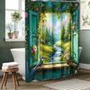 Flower and Birds Pattern Bathing Curtain  Bathroom Shower Curtain Waterproof With 12 Hooks Home Deco Free Ship