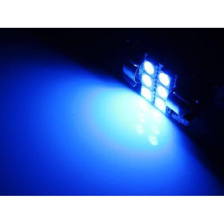 (2) Blue 6-SMD LED Bulbs For Car Interior Dome Lights, 1.25" 31mm DE3175 DE3022