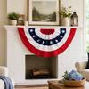 USA Fächerfahne, 4. Juli Amerikanische Flaggen Girlande, Rot Weiß Blau Patriotisches Halbfächer Banner für Unabhängigkeitstag Veranda Garten Außen Innen