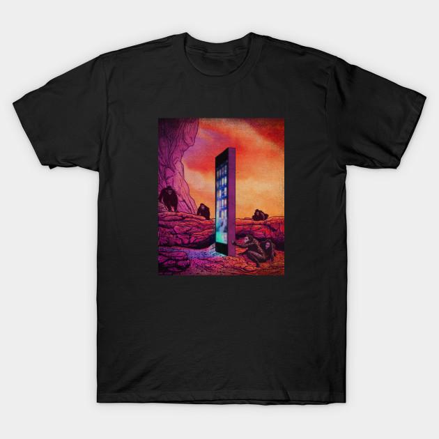 Men Black Print T-shirt 2001 - A Smartphone Odyssey No-Cut Transfer Paper Print Cotton Tshirt 3XL чёрный