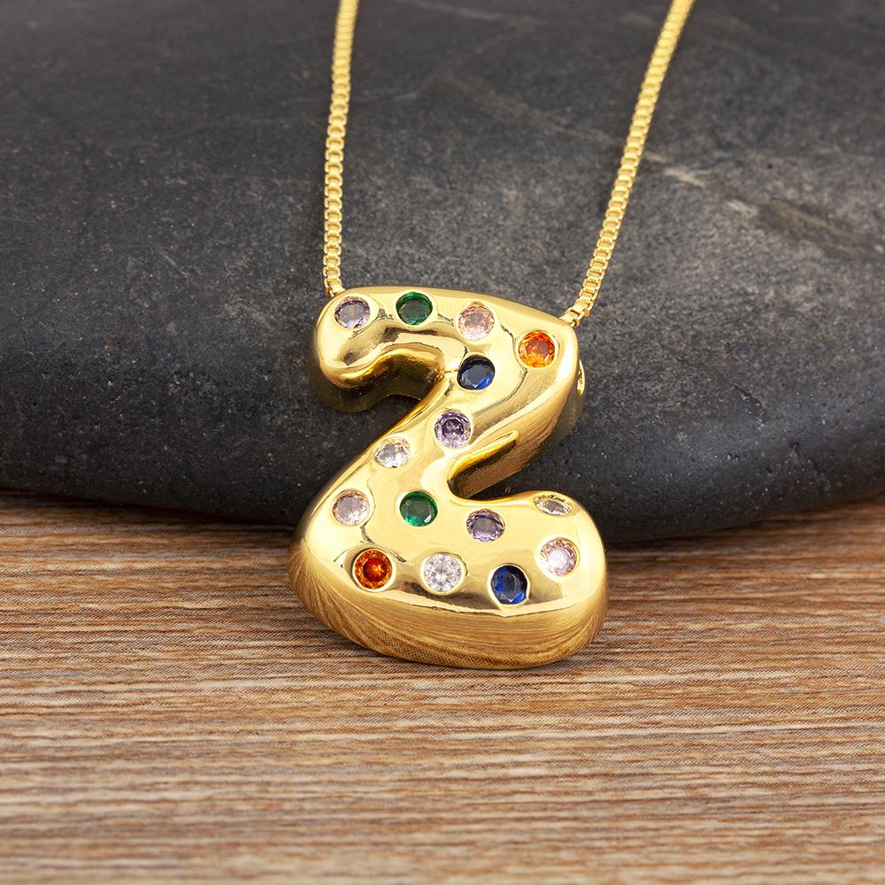 

Nidin New Fashion 26 A-Z Letters Initials Alphabet Pendant Necklace For Women Men Inlaid Colorful Zircon Jewelry Accessories