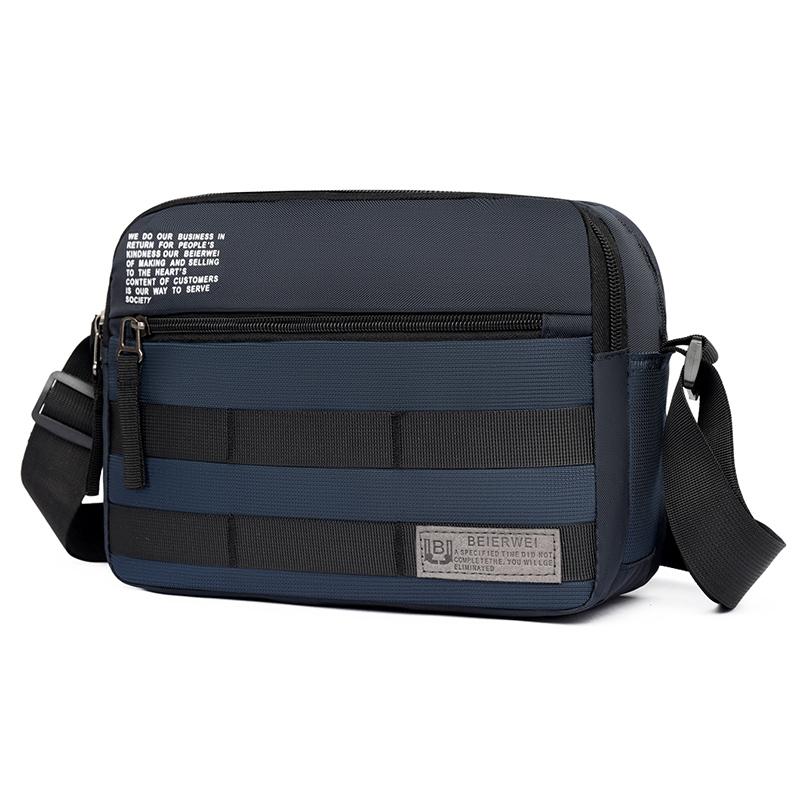 Borsa a tracolla leggera da uomo multistrato in nylon, alla moda, casual, per viaggi d'affari, resistente, con tracolla rimovibile