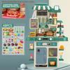 Simulated Kitchen Playset With Lights Sound Spray Steam Kids Pretend Cooking Toy Tableware Sink Set Gift For Boys Girls