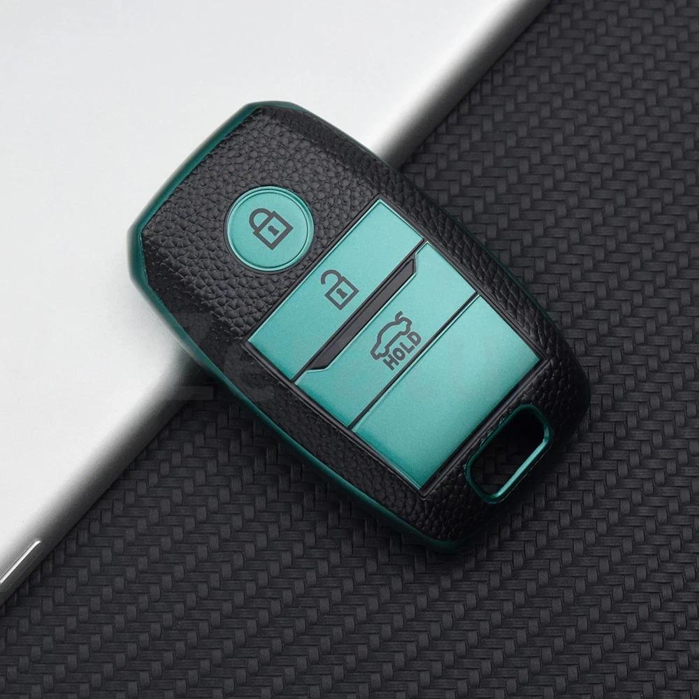 Auto Shell Fob Holder Accessories For Kia Rio Kx3 Kx5 K3S Ceed Cerato Optima K5 Sportage Sorento Leather Tpu Car Key Cover Case