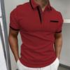 Meeste Suvine Särk Alla keeratav krae Nööpidega Lühikeste varrukatega Kontrastvärvi Pealepandud tasku Hingav Pullover Slim Fit Keskmise pikkusega Vabaaja Igapäevane Top