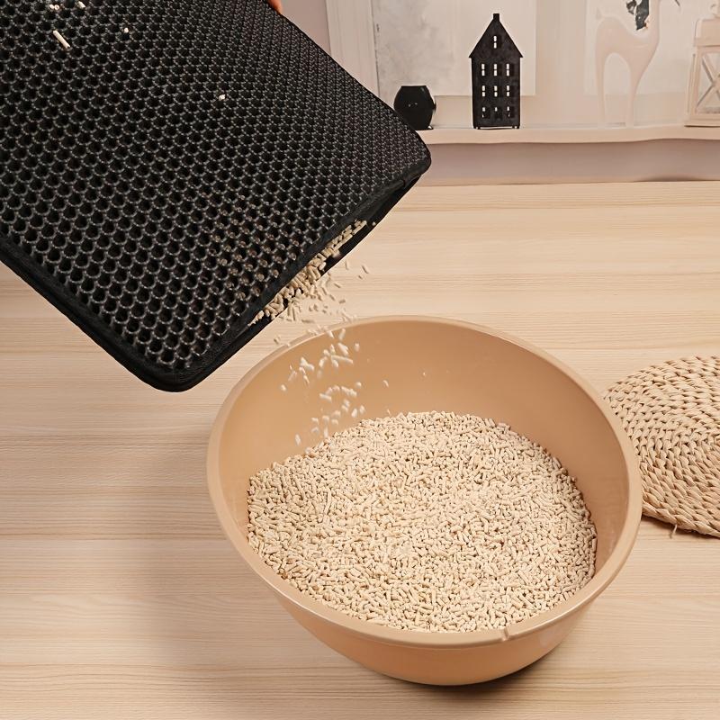 2PCS Double Layer Honeycomb Cat Litter Mat, Washable Foldable Detachable Anti-Splash Kitty Litter Trapping Pad