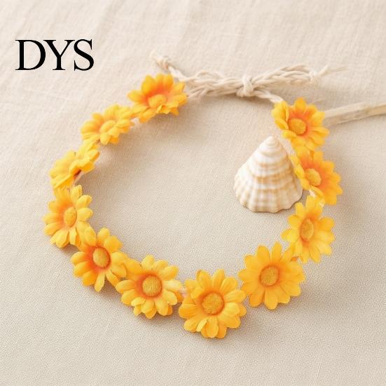 Children Stage Performance Headband Daisy/Sunflower Wreath for Women Girls, Adjustable Floral Crown Cute Macaron Color Flower Beach Vacation