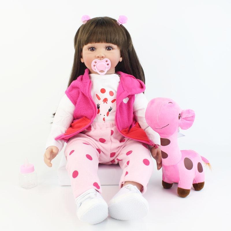 BZDOLL 60cm Reborn Toddler Doll 24inch Soft Silicone Vinyl Princess Baby Alive Girl Lovely Child Birthday Gift Toys
