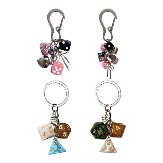 Keychain Pendant Dice Charm Lightweight Portable Acrylic Keychain Phone Bag Keyring Smooth Surface Keychain
