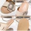 Fashion 2025 Brand Rhinestone Buckle Sandals Women's Double Strap Slippers Crystal Shoes Casual Slippers Flat