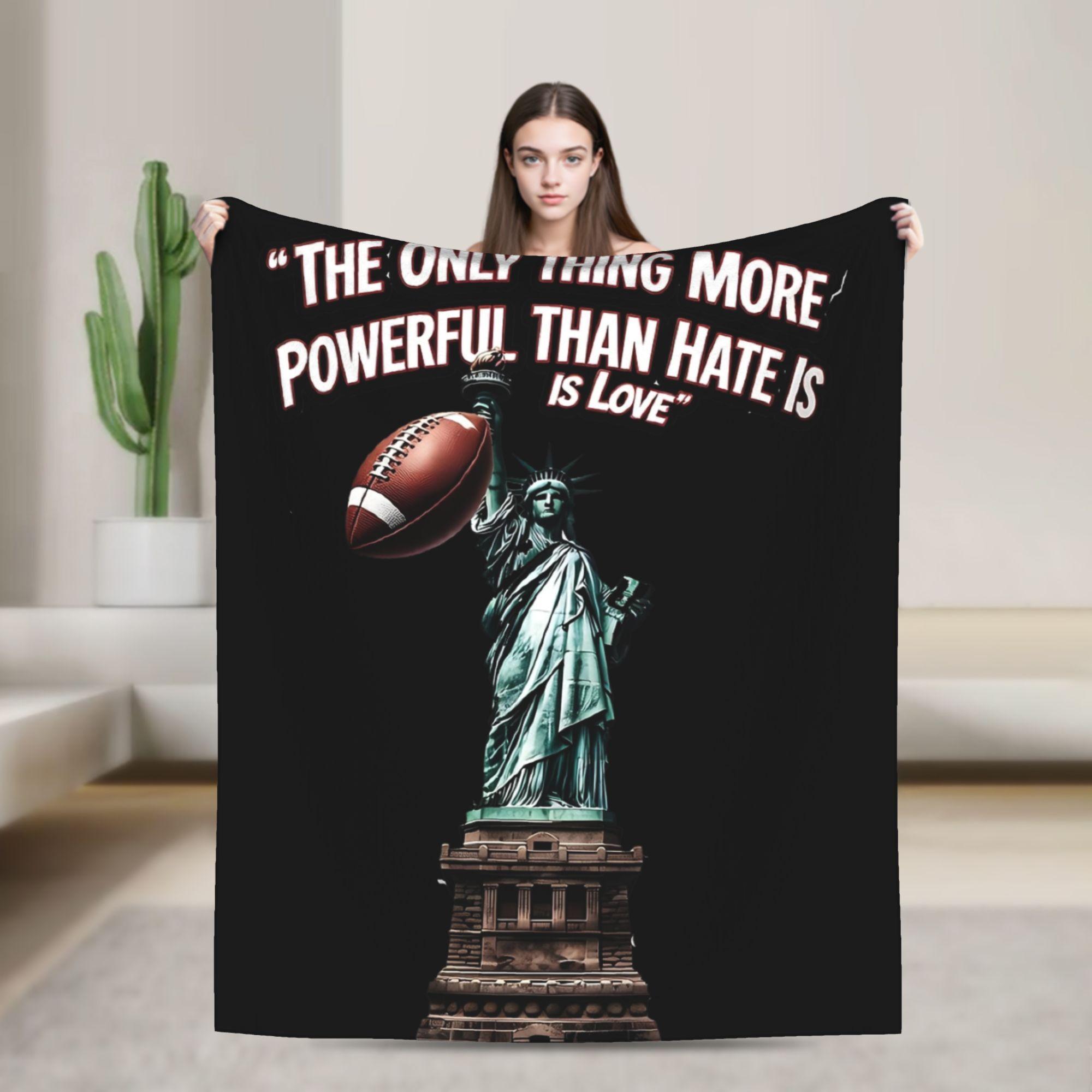 

Bad Bunny The only thing more powerful than hate is love Blankets Flannel Novelty Soft Throw Blanket for Chair Covering Sofa 75x90cm