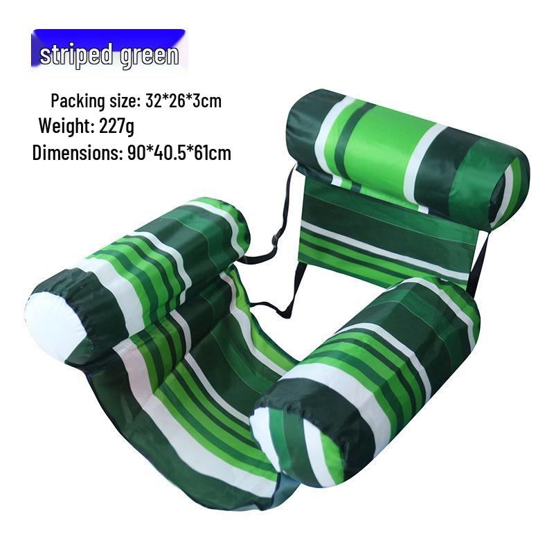 Tumbona Flotante Inflable Plegable Transfronteriza con Respaldo y Malla