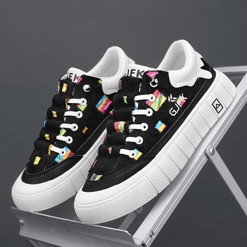 

2024 Осень Новые мужские повседневные туфли на все времена года Модные дышащие нескользящие мужские кроссовки Мужские уличные износостойкие смешанные цвета 39 чёрный