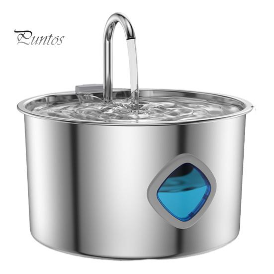 Large Capacity Pet Water Fountain Cat 3.2L/108oz Purify Stainless Steel Drinking with Filtration System Silent Pump Healthy Living for Home