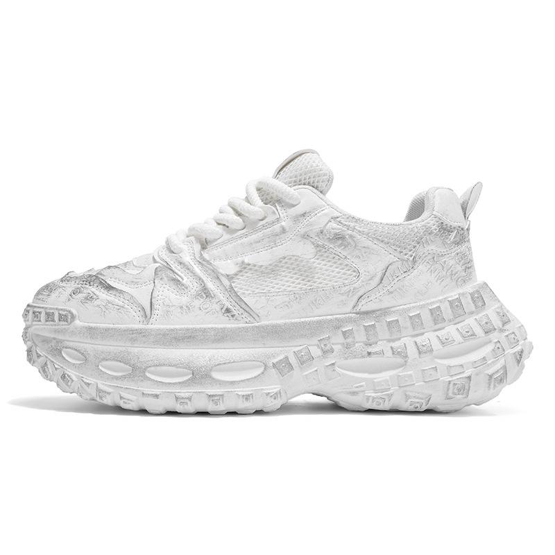 Mesh platform sneakers men's summer 2025 new breathable casual teen dad shoes wipe old running shoes