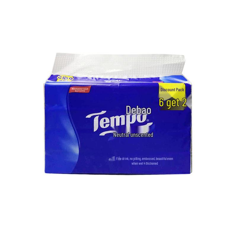 

Double Treasure 4-Ply Water-Resistant Tissue Box - 8 Packs, 90 Sheets, Unscented, M Size, Printed Design