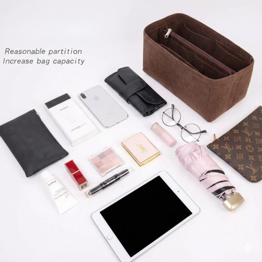 Organizzatore per Borsa Inserto Organizer in Feltro per Borsa di Lusso Speedy 25 30 35 Beauty Case Sagomatore Rivestimento Interno da Viaggio