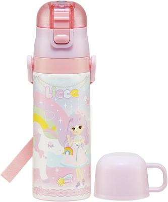 Water 470ml or 430ml 23 Years Stainless Sports Children's Bottle, 2-Way, (Direct Drinking) (Cup Drinking), Licca-chan, Old, Steel, Insulated,