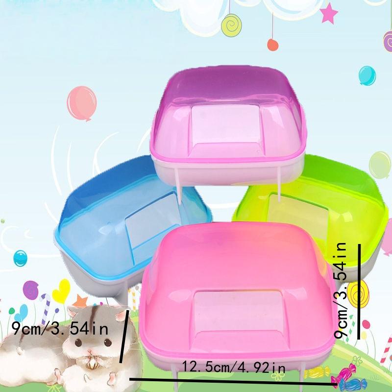 Hamster Toilet Chinchilla Bath House Golden Bear Bathroom Fully Transparent Field Of View Anti-spill for Gerbil Other Small Hams