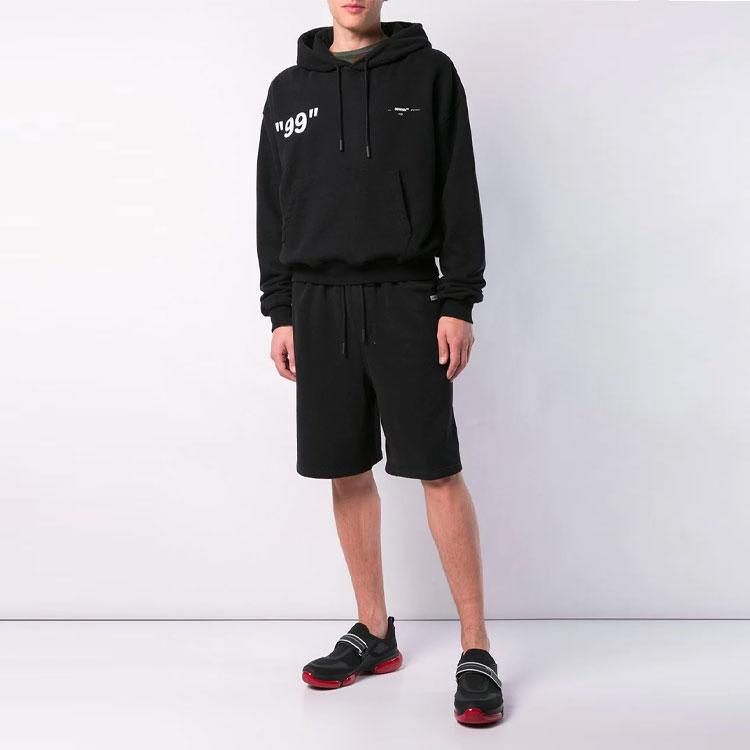 Off-White Ss19 Back Print Loose Hoodie Men hoodies Black OMBB037R19B970011088
