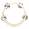6inch Single Row Tambourine Percussion Musical Instruments Educational Toy Wood Round Handbell Handheld Tambourine