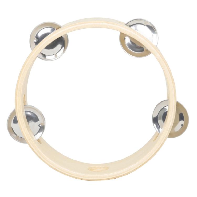 6inch Single Row Tambourine Percussion Musical Instruments Educational Toy Wood Round Handbell Handheld Tambourine
