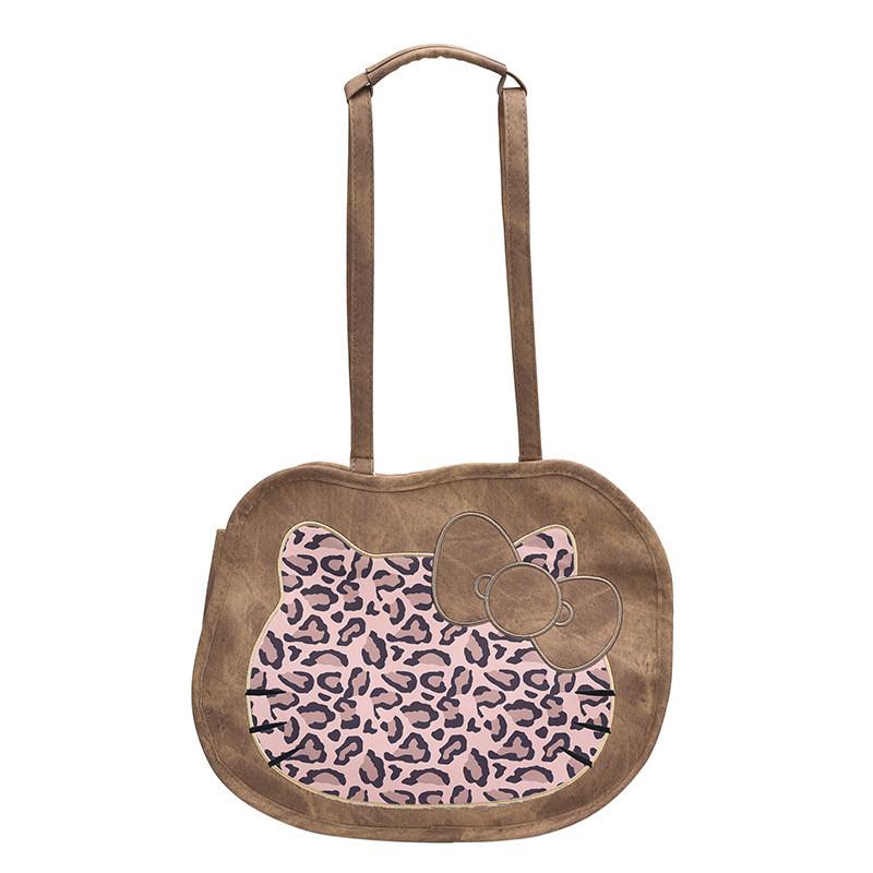Fun And Playful Cartoon Cat Backpack In Stylish Leopard Print Durable Pu Material For School