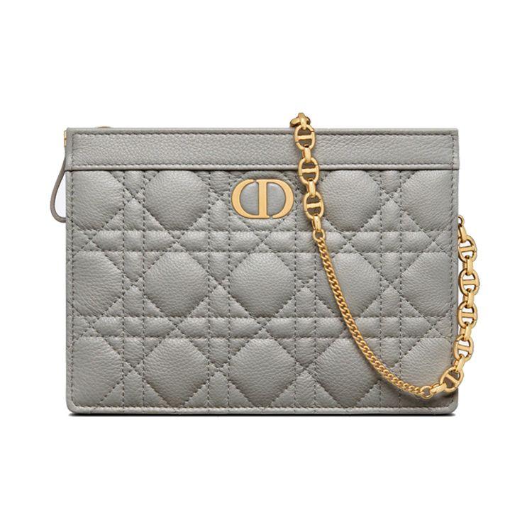 

Dior Caro Checkered Pattern With Metal Chain Soft Cowhide Clutch Shoulder Crossbody Bag Women Bags Gray S5106UWHC-M41G Basic Set (Bag+Dust Bag)