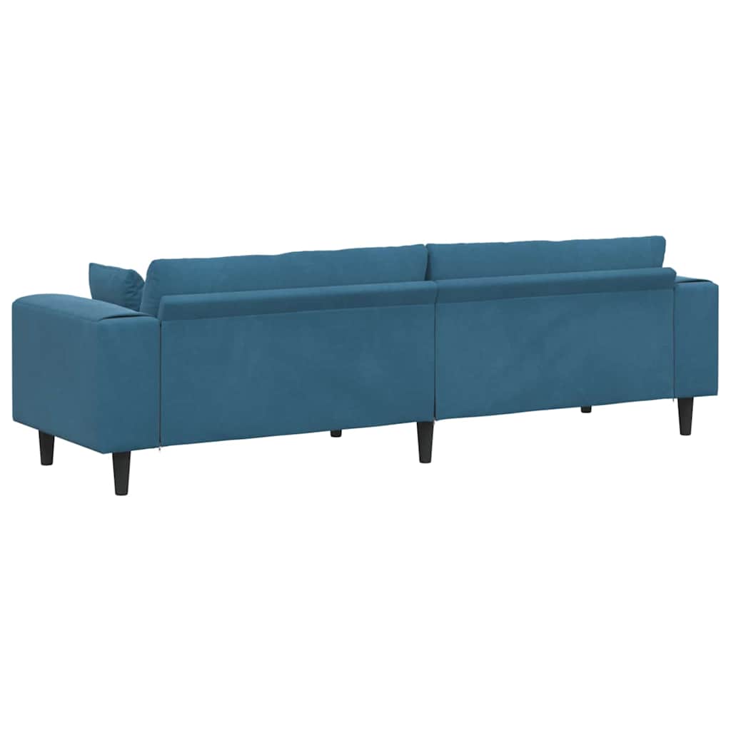 Blue Sofa 250 X 77 X 76 Cm Velvet