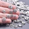 10/20/30/50/100pcs Random Mix Vintage Flower Bead Caps For Jewelry Making Silver Color Accessories DIY Metal Components Findings