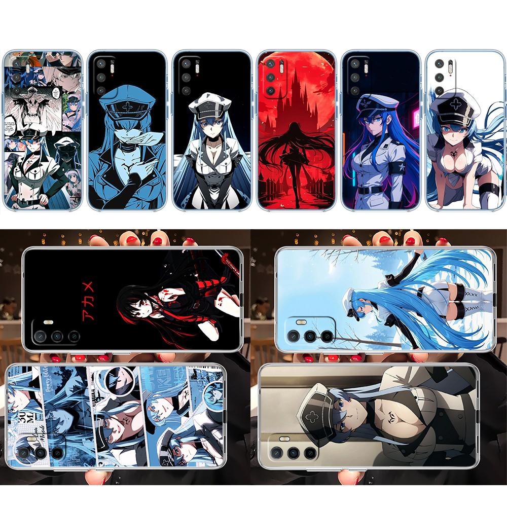 LO8 Anime Esdeath Soft Shell Transparent Phone Case for Samsung Galaxy A04 A04S A14 A23 A34 A54 M23 M33 M52 M53