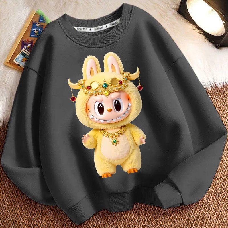 Barneklær Sweatshirts for vår og høst, Langermede løse sweatshirts for gutter og jenter