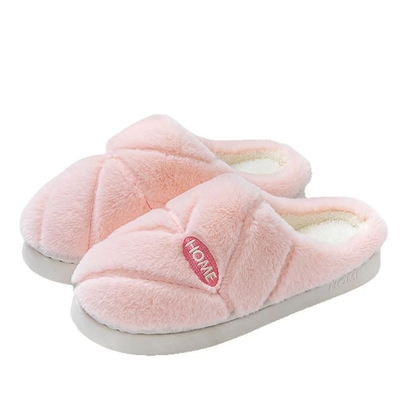 Home indoor cotton slippers autumn and winter thick bottom warm non-slip cotton mop soft bottom stepping on shit feeling couple fluff mop