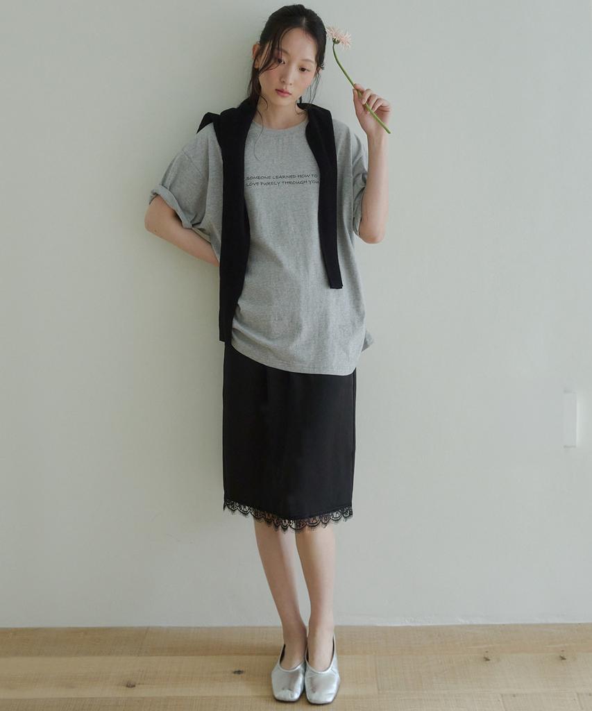Rob Rob Lace Fluid Satin Skirt (2 Colors)