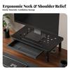 Monitor Riser with Drawer Sturdy Ventilated Stand Modern Minimalist