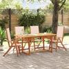VidaXL 5pcs Garden Dining Set Solid Acacia Wood Textilene, Outdoor Dining Set, Room Furniture 3279282
