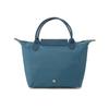 Longchamp Le Pliage Green Kurzer Griff Faltbar Recycelter Canvas Knödel Tragetasche Kleine Damen Tragetaschen Pfauenblau 1621919P89