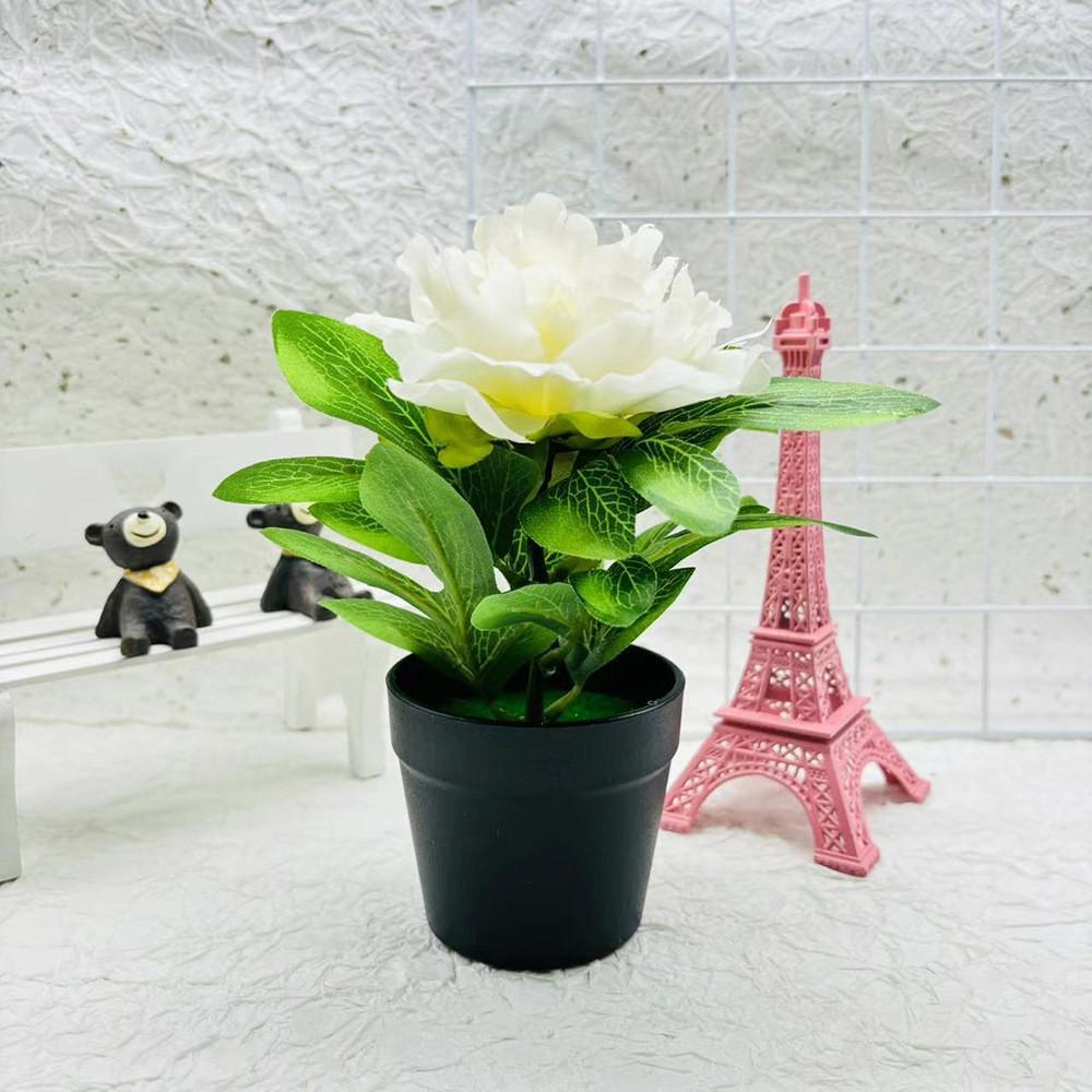 Peony Flower Artificial Pot Potted Plant For Home Decor And Living Room Display