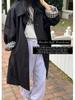 Einfarbiger mittellanger einreihiger Damen-Trenchcoat im koreanischen Stil - Lässige, vielseitige und figurbetonende Oberbekleidung