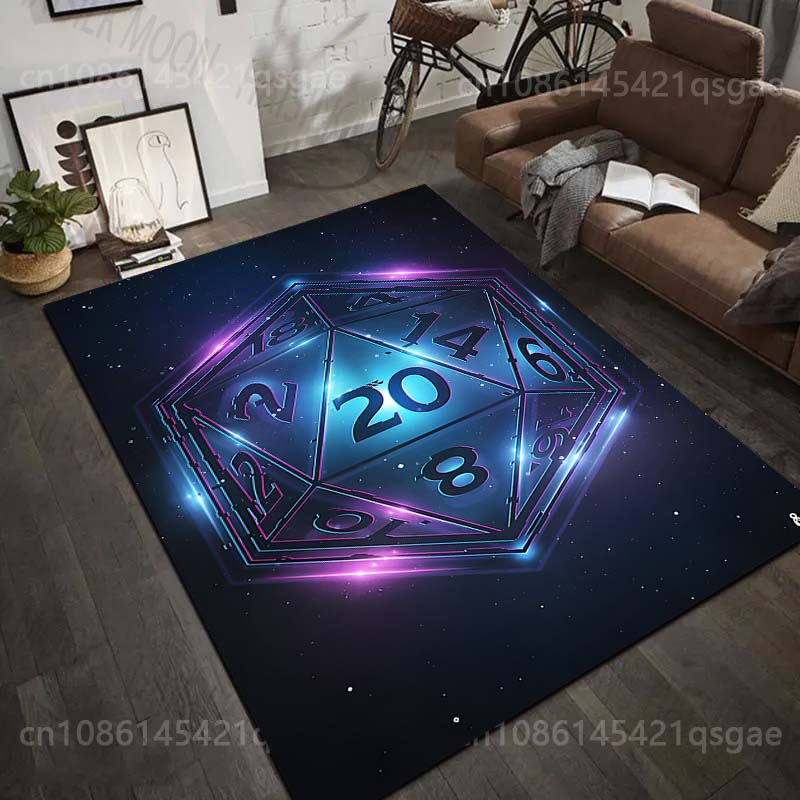 1PC 3D Fantasy Game Dice Art Pattern Rug Carpets for Bedroom Living Room Sofa Mat Creative Door Mat Cloakroom Home Decor
