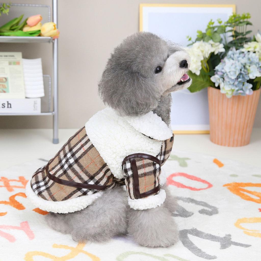 Four-legged Pet Clothes Corgi Teddy Clothes Autumn and Winter New Pet Thickened Warm Dog Cotton-padded Clothes