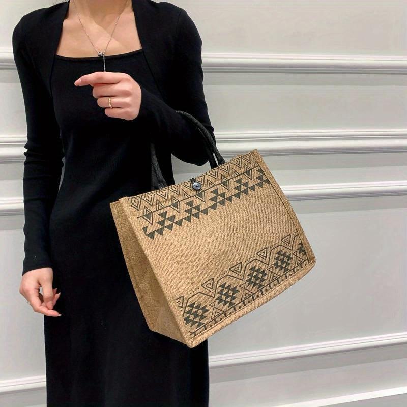Винтажная корейская сумка-тоут повседневная женская сумка через плечо из эко-холща женская сумка в национальном стиле из переработанных материалов сумка для покупок сумка для хранения 980₽