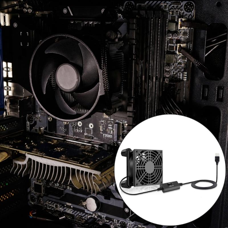 USB 8cm Cooling Fan DC5V Low Power Consumption Adjustable Speed Single/Double Fan For Home And Office Use