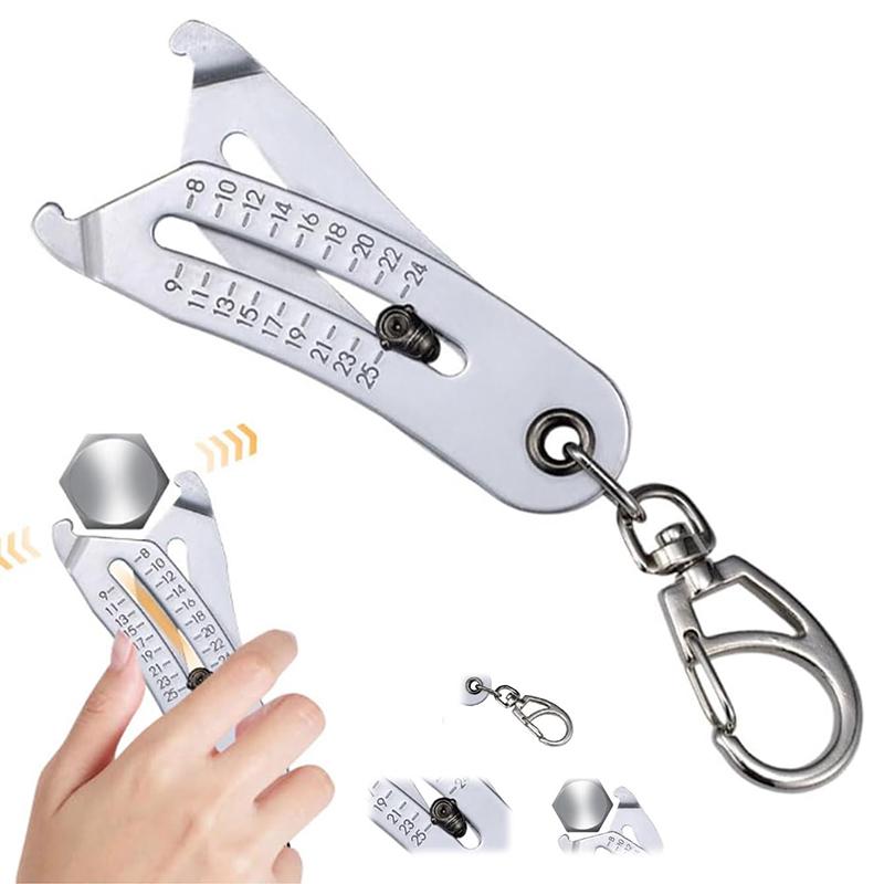Thread Size Measuring Keychain Nut And Bolt Measuring Keychain Lightweight And Compact Thread Size Verification Tool
