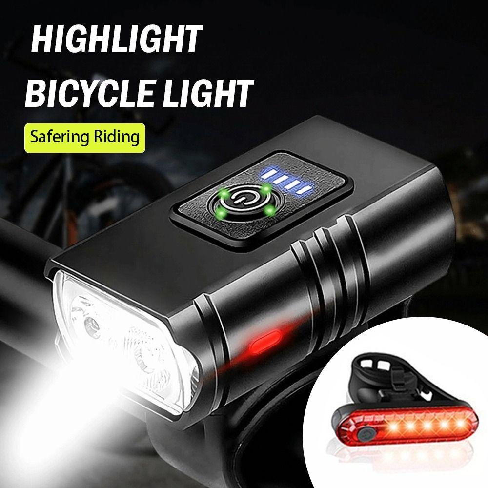 USB Rechargeable LED Bike Front Lamp Waterproof Bike Flashlights Bicycle Headlight Outdoor Cycling