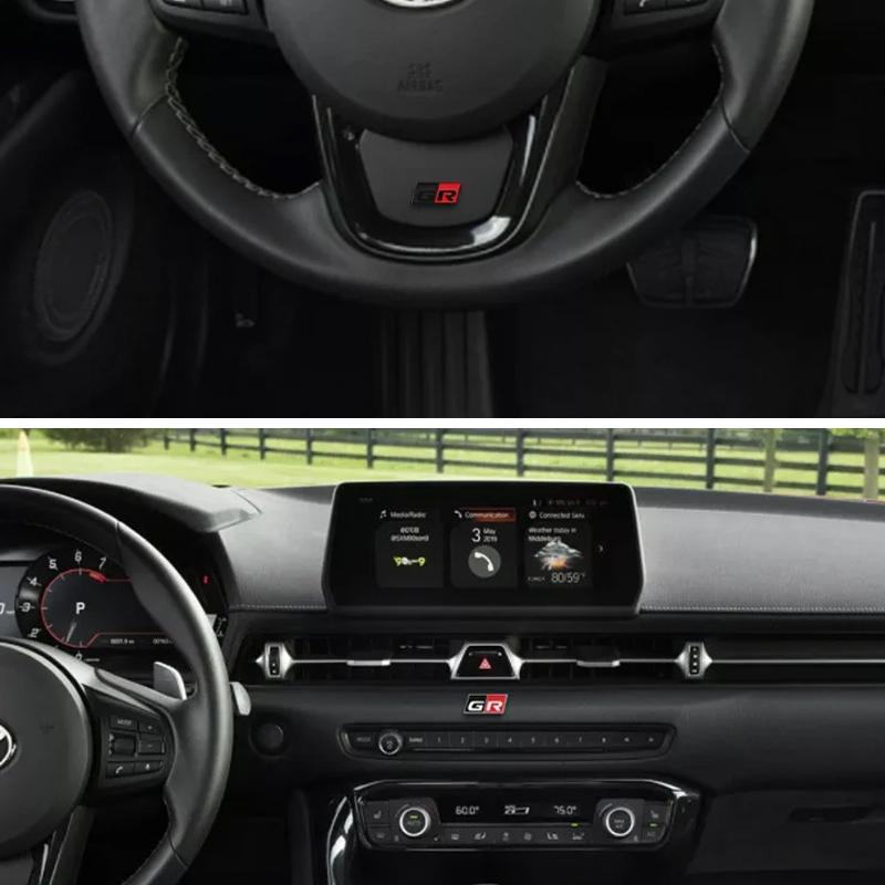 1 ks 3D kovový znak GR Sport na volant, interiérový odznak, emblém, samolepky pro C-HR Corolla RAV4 Prius Camry