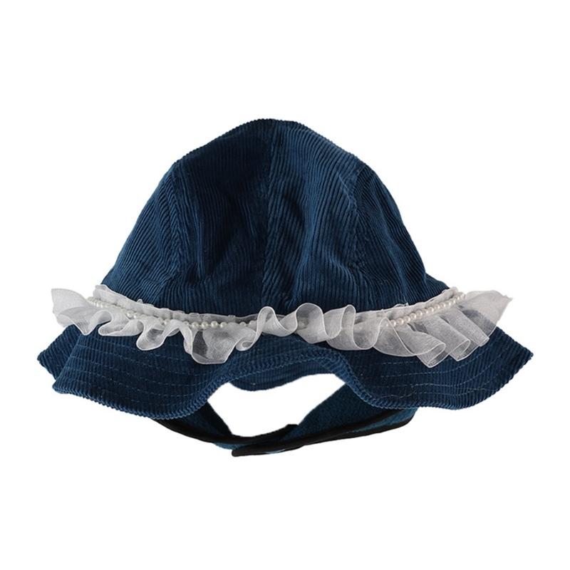 

Children s Warm Basin Hat Comfortable Fisherman Caps with Earflap Part, Soft Breathable Corduroy Headgear for Outdoor темно-синий