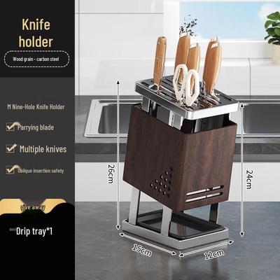 Stainless Steel Rotating Countertop Knife Holder